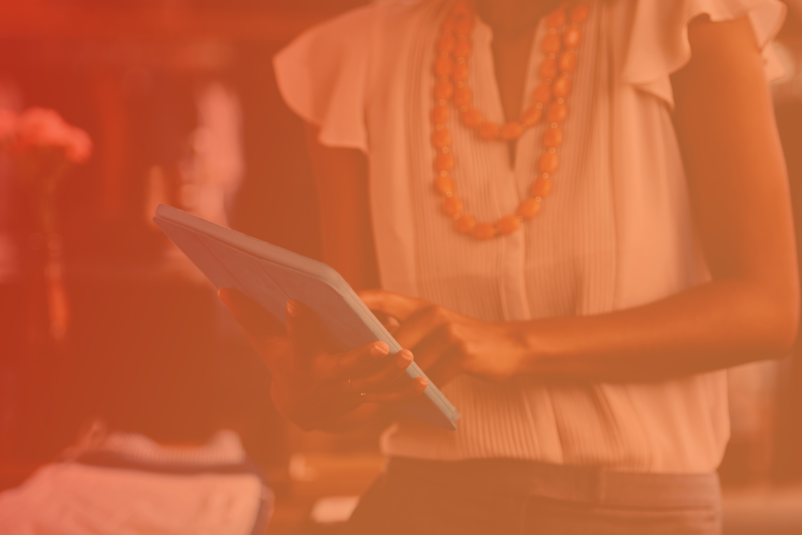 Decorative Image of Person Reading Using The Palace App